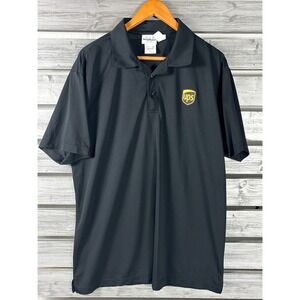 UPS United Postal Service Polo Shirt Mens L Black Short Sleeve Work Uniform